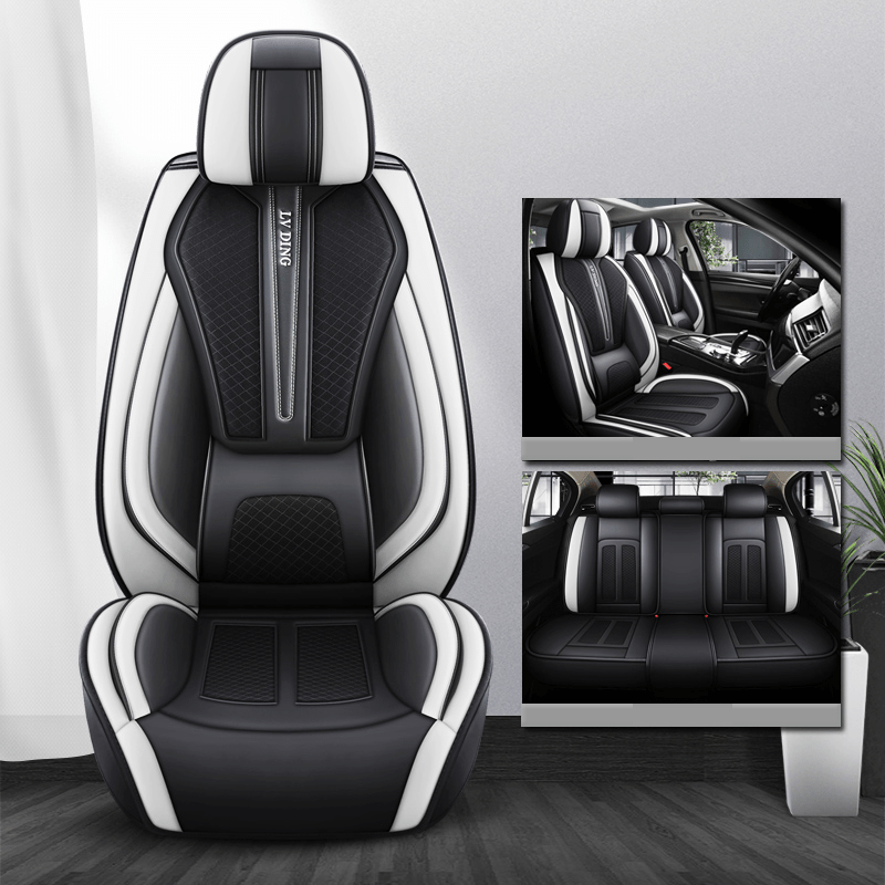 Showlu Universal Car Seat Covers set with breathable mesh fabric, full coverage, and lumbar support for a stylish automotive upgrade.