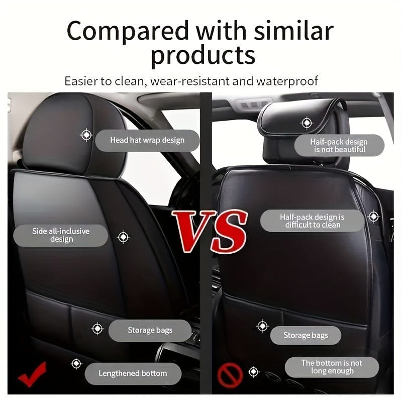 Showlu Universal Car Seat Covers set with breathable mesh, full-coverage, sporty style, lumbar support, suitable for all seasons.