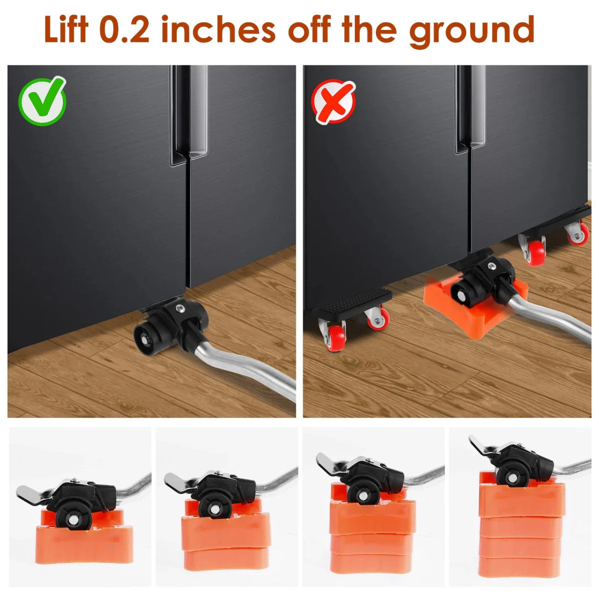 SHOWLU Heavy Duty Furniture Mover Tool Set with 880LBS capacity and 360° rotatable lifter for easy furniture transportation