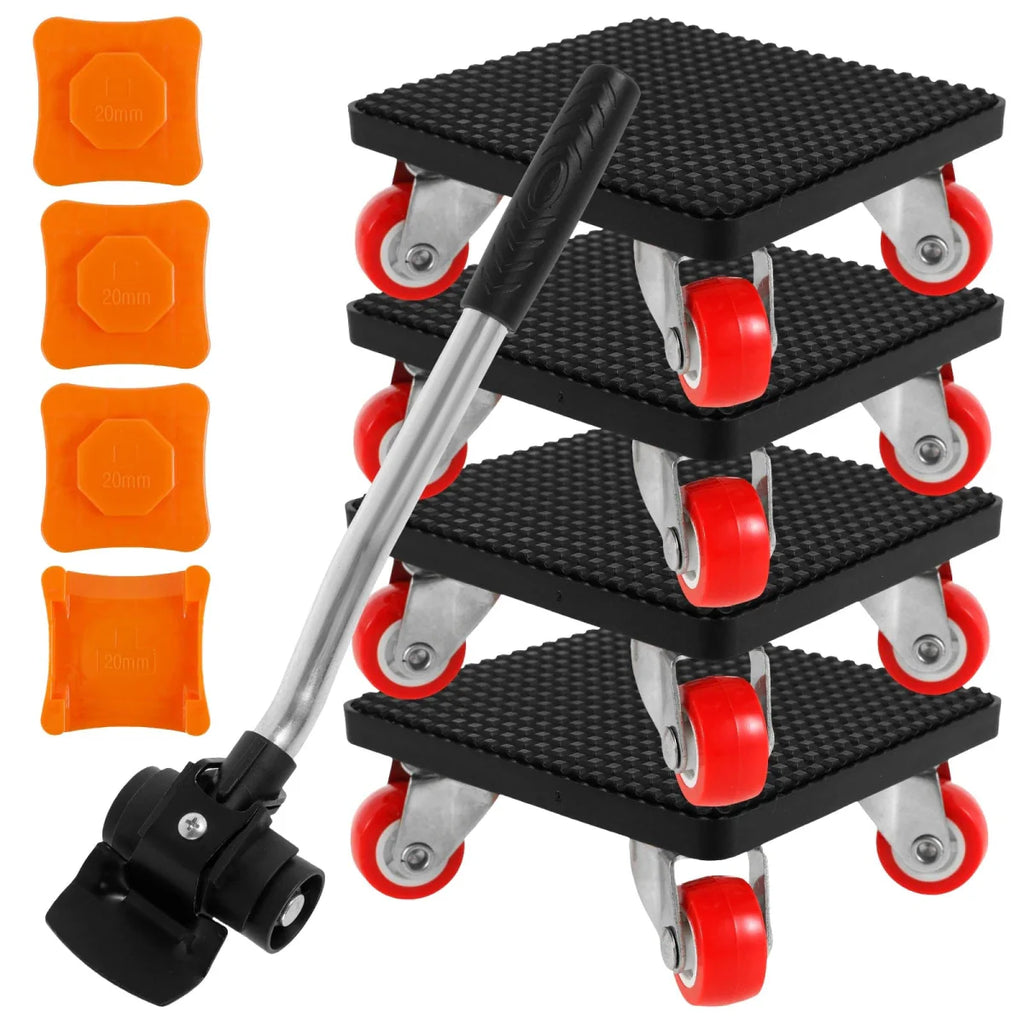 SHOWLU Heavy Duty Furniture Mover Tool Set with 880LBS capacity and 360° rotatable lifter for easy furniture transport.