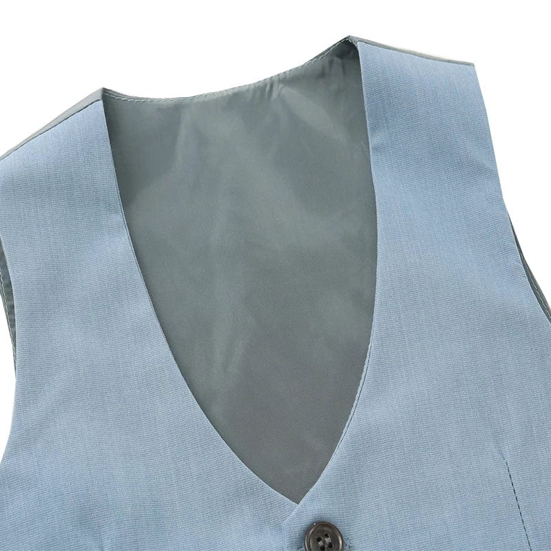 Kabeier Boys Gentleman Suit by Showlu Fashion, 4-piece cotton formal clothing set with vest and jacket for kids' special occasions.