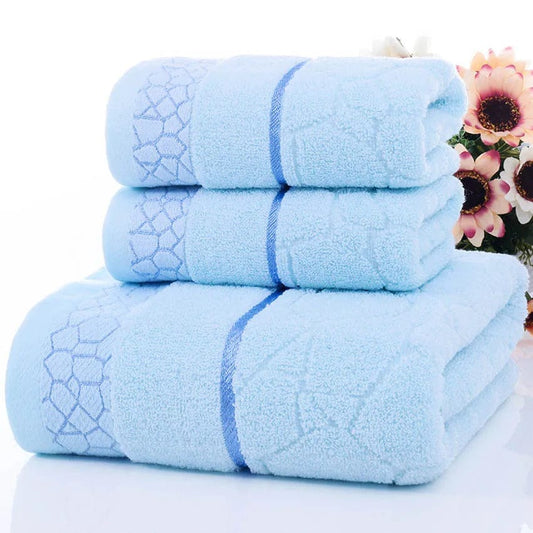 Geometric Towels Set Comfortable 100% Cotton Bath Thick Cotton Shower Bathroom Home Spa Face Towel Towels For Adults Handtuch - SHOWLU FASHION STORE