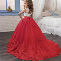 Girls lace floral pageant dress by Showlu Fashion for kids' prom, ball, wedding, or formal events in size 5-14 years.