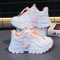 Girls mesh platform sneakers by SHOWLU FASHION STORE, breathable PU leather kids' sports shoes with casual and tennis-inspired style.