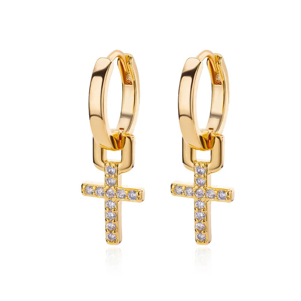 Gold stainless steel heart-shaped zircon stud earrings for women, delicate hoops suitable for wedding, party, or gift occasions