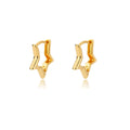 Gold stainless steel heart-shaped zircon stud earrings for women, delicate hoops perfect for wedding or party jewelry.