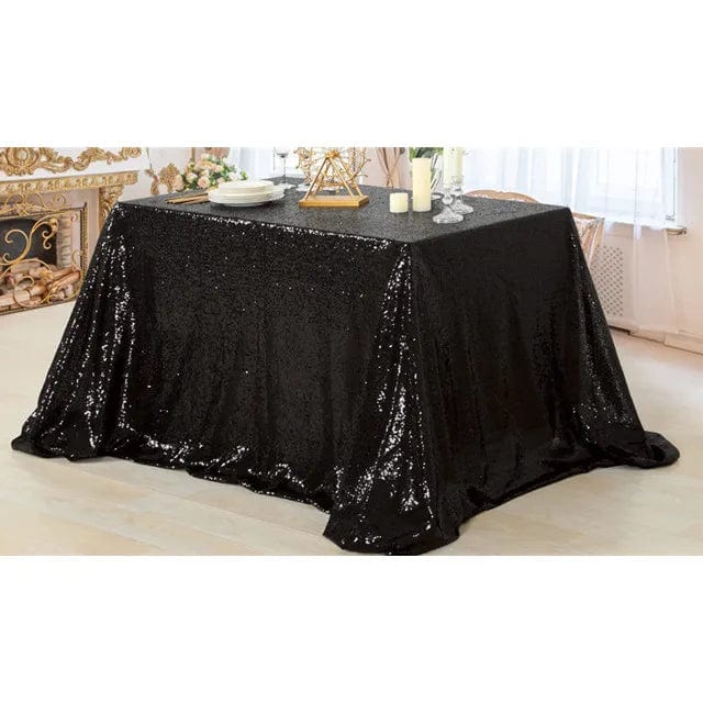 Gold sequin rectangle tablecloth for weddings and events, 108x50 inches, decorative cover for cake tables and banquets.