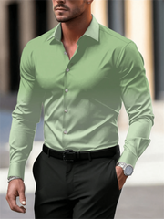 Gradient Color Long Sleeve Shirt Casual Breathable Men Shirt Lapel Large Size Men Clothing Fashion Button Design - SHOWLU FASHION STORE