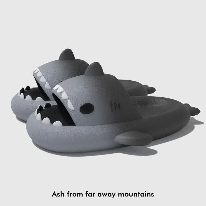 Gradient Color Shark Slippers 4cm Thick Sole Indoor Bathroom Summer Shoes Woman Men Beach Street Slides Cute Cartoon Footwear - SHOWLU FASHION STORE