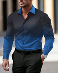 SHOWLU FASHION men's gradient Hawaiian shirt made of soft polyester blend, featuring vibrant colors and button front for summer style.