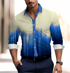 Gradient Men's Clothing Soft and Comfortable Men's Shirt Summer Hawaiian Shirt High Quality Men's Clothing Fashion Button Design - SHOWLU FASHION STORE