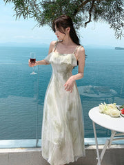 Green Chiffon Fairy Holiday Dress - SHOWLU FASHION STORE