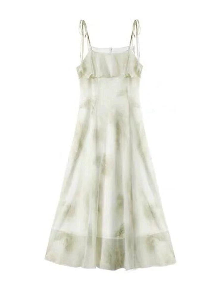 Green chiffon fairy holiday dress with off-shoulder style by Showlu Fashion, flowing fabric and elegant design for special occasions.