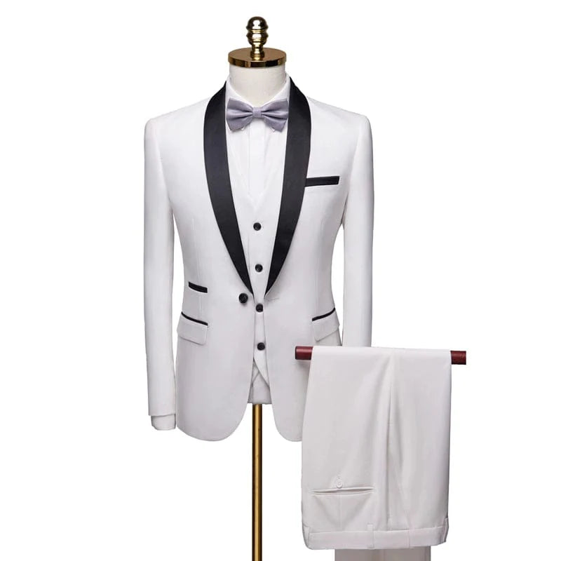 Green fruit collar men's formal dinner suit by Showlu Fashion, featuring a stylish design perfect for special occasions.