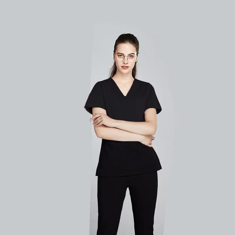 Grey Showlu unisex jogger scrub suit set for medical professionals, featuring slim fit design, ideal for nursing and hospital work.