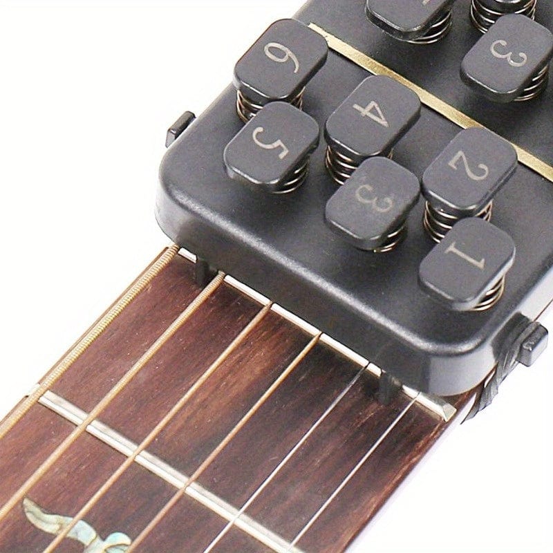 SHOWLU Guitar Chord Trainer for 38-41 inch folk guitars, learning system with chord chart and assist device for guitar practice
