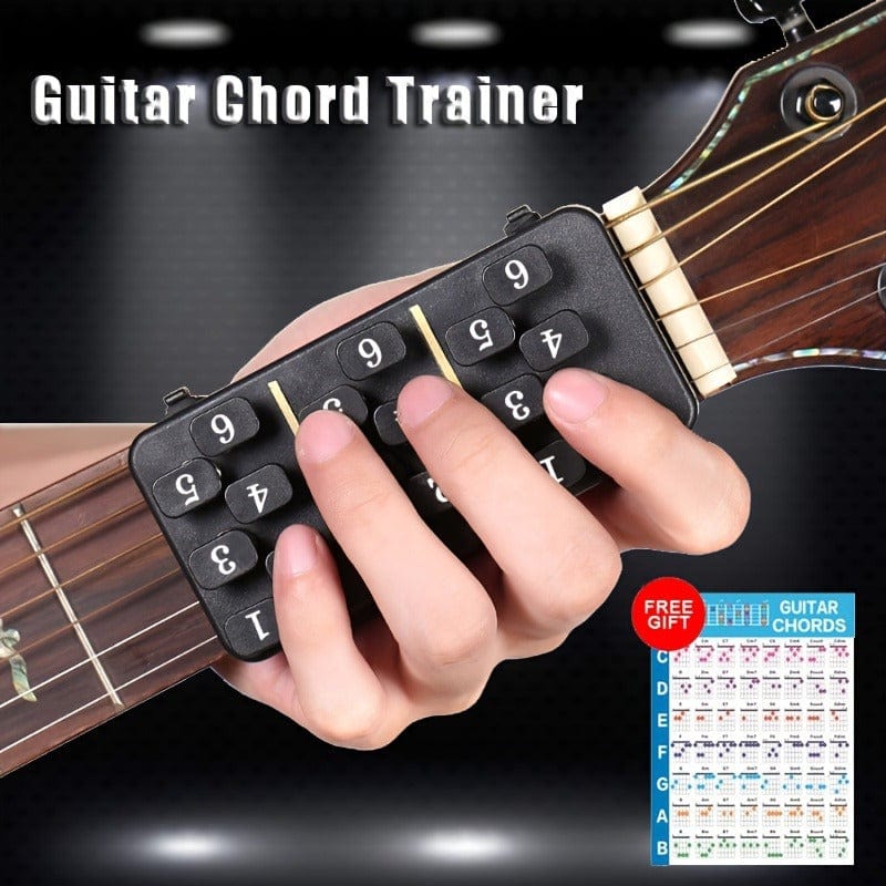 SHOWLU Guitar Chord Trainer for 38-41 inch folk guitars, helping learners with chord diagrams and finger placement.