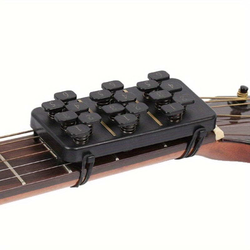 SHOWLU Guitar Chord Trainer for 38-41 inch folk guitars, a learning system with chord chart and assist device for guitar practice.