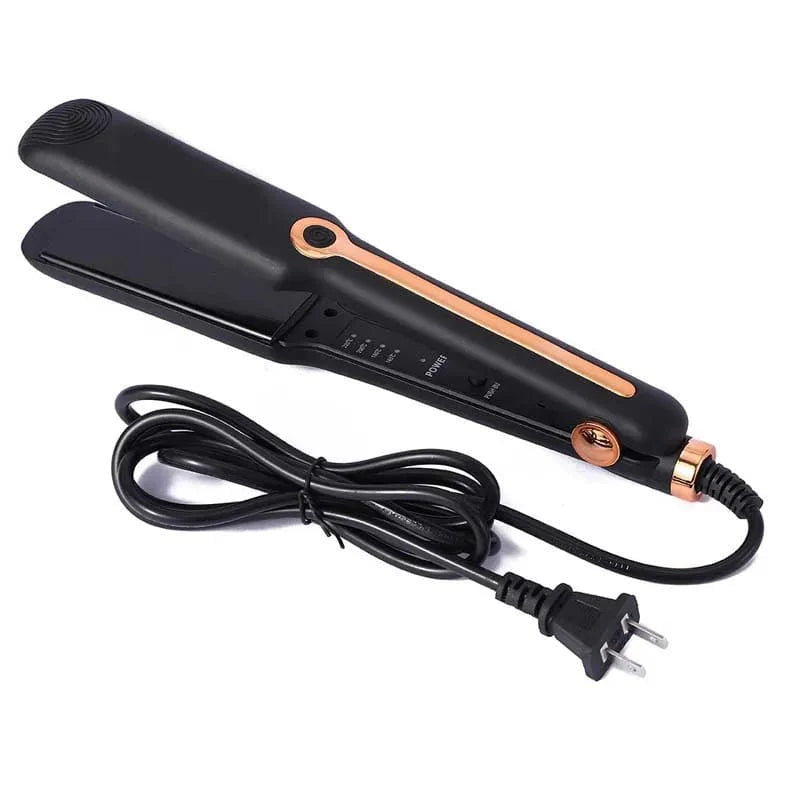 Showlu Professional Tourmaline Ceramic Hair Straightener with wide plates, ionic technology, suitable for wet and dry hair styling.
