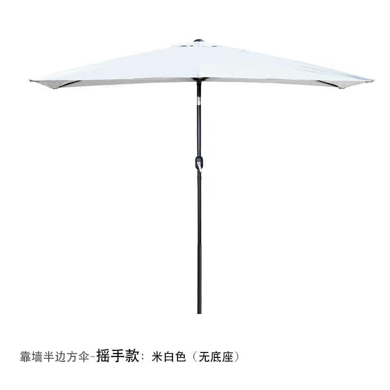 Half outdoor Creek Yueshui Shore wall-mounted parasol umbrella with green canopy, ideal for balconies, gardens, or outdoor cafes.