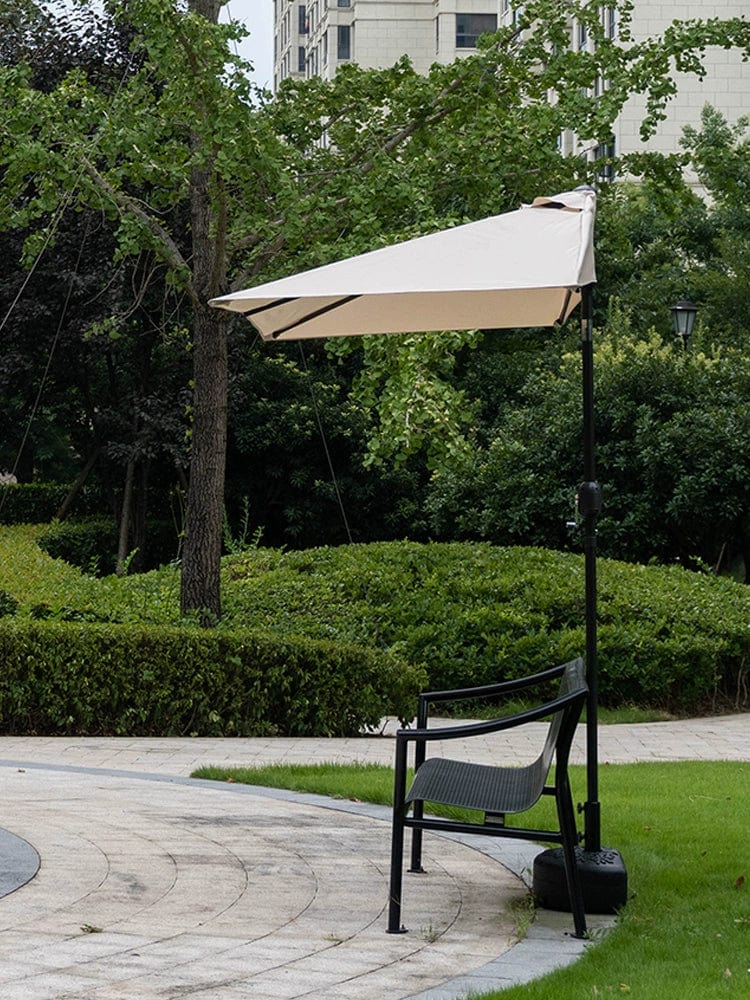 Half outdoor parasol by Creek Yueshui Shore, wall-mounted sun umbrella with green canopy, ideal for balconies and garden shading.