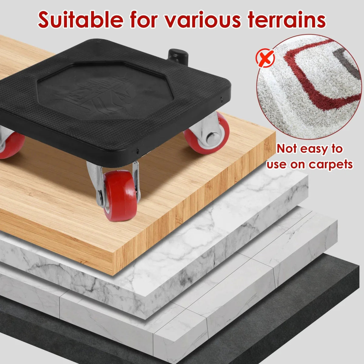 Heavy-duty SHOWLU furniture lifter tool kit with rollers, designed for moving large furniture and appliances up to 880 lbs.