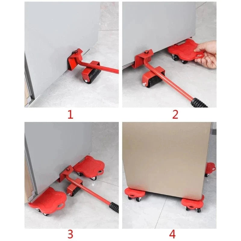 Heavy-duty Showlu Fashion Store furniture lifter and mover set with 4 rollers for lifting and transporting heavy furniture.