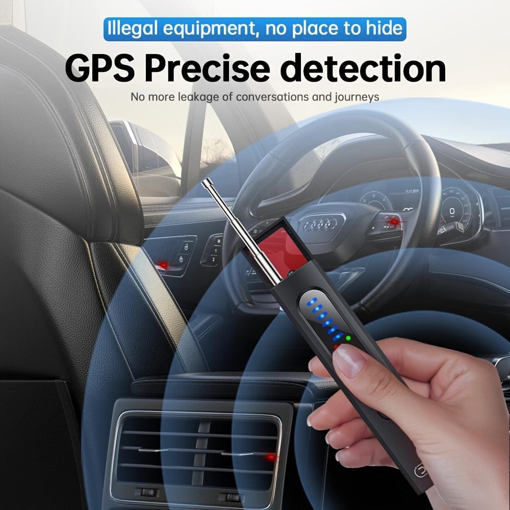 Showlu Fashion Store XO hidden camera detector with GPS tracker and wireless device finder for car, bathroom, office, or hotel security.