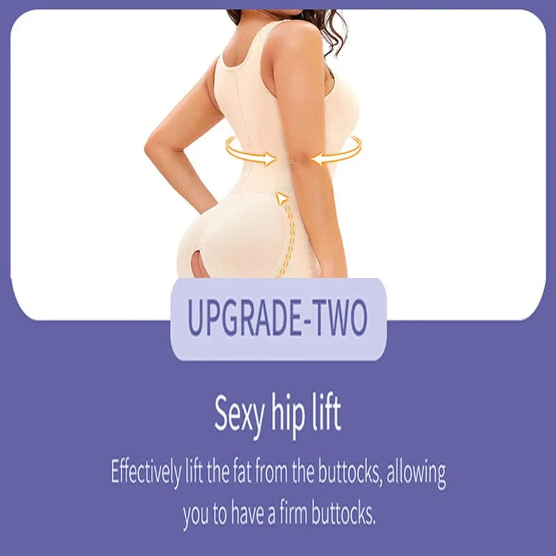 Showlu Fashion full body shaper for women with high compression, tummy control, open crotch, and butt lifting for postpartum slimming.