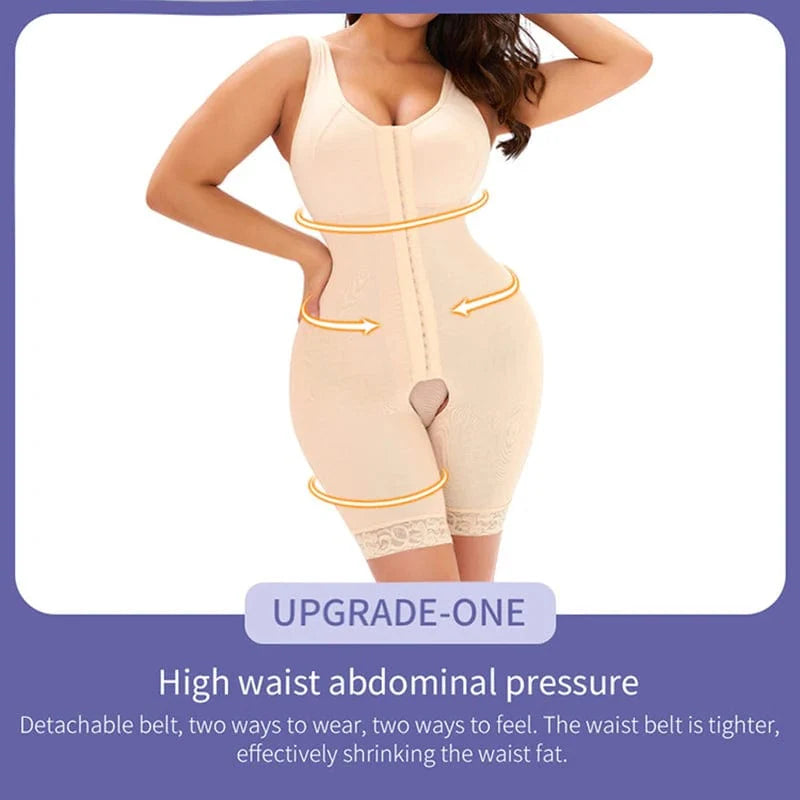 Showlu Fashion Ilfioreemio high compression full body shaper, slimming tummy control bodysuit with butt lift and open crotch design.