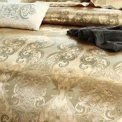 High End Jacquard King Size Bedding Set Luxury European Wedding Bedding Sets Queen American Satin Double Duvet Cover Set 220x240 - SHOWLU FASHION STORE