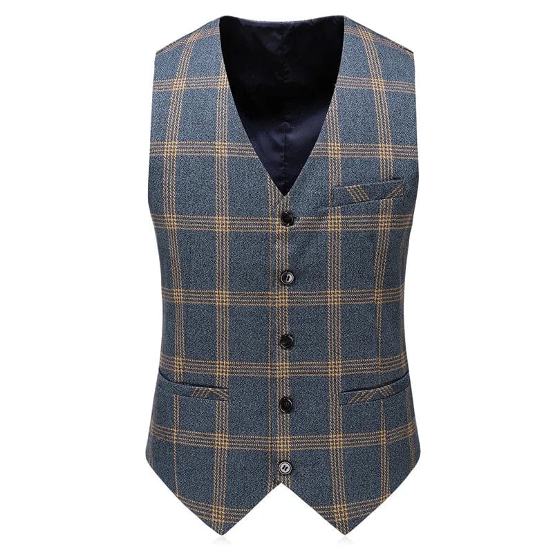 SHOWLU Men's three-piece wedding suit with slim fit jacket, vest, and trousers, ideal for formal and wedding occasions