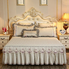 High - End Non Slip Three - Piece Tencel Thickened Quilted Bed Sheet - SHOWLU FASHION STORE