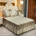 Showlu Fashion Store Gao Wang Tencel quilted bed sheet three-piece set with non-slip, thickened design, featuring a soft, luxurious fabric.