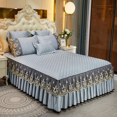 High - End Non Slip Three - Piece Tencel Thickened Quilted Bed Sheet - SHOWLU FASHION STORE