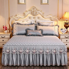 High - End Non Slip Three - Piece Tencel Thickened Quilted Bed Sheet - SHOWLU FASHION STORE