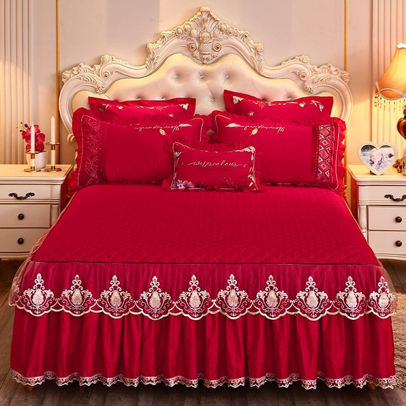 High - End Non Slip Three - Piece Tencel Thickened Quilted Bed Sheet - SHOWLU FASHION STORE