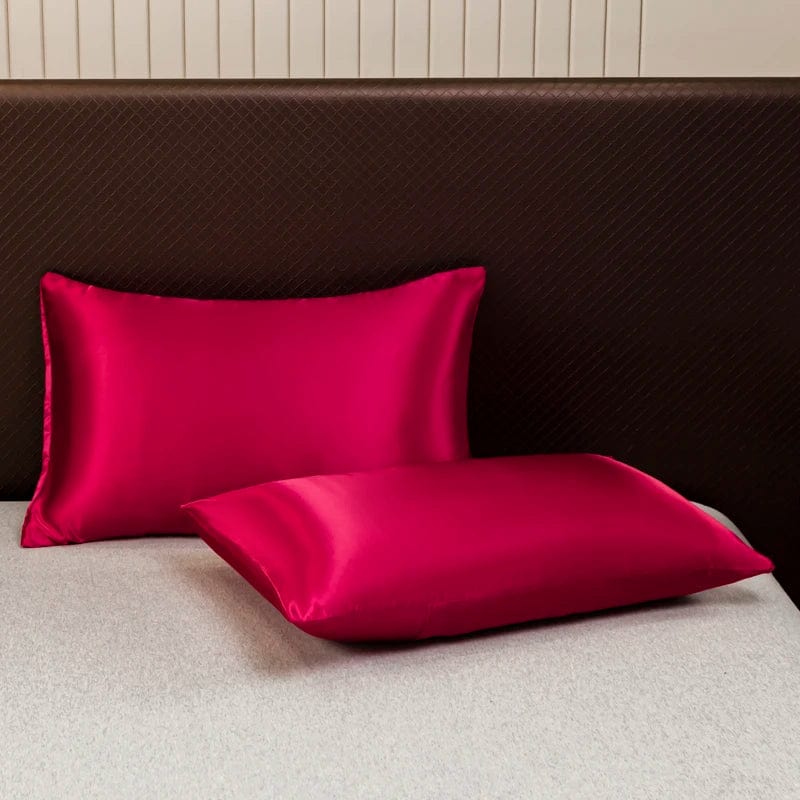 Showlu Fashion satin silky duvet cover in soft solid design, queen size with smooth, high-quality quilt cover for comfortable sleep.