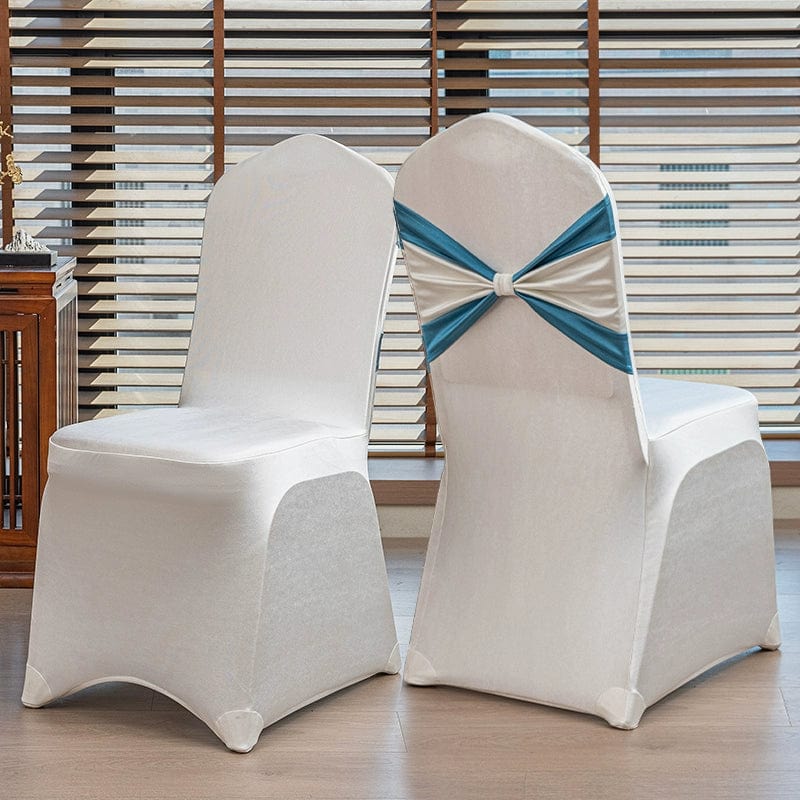 High - End Satin Hotel Wedding Banquet Bows Chair Cover - SHOWLU FASHION STORE