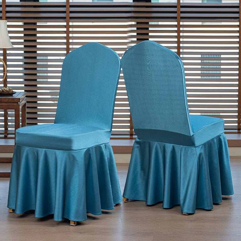 High-end satin bow chair cover for hotel, wedding, and banquet events, featuring elegant design by Showlu Fashion Store.
