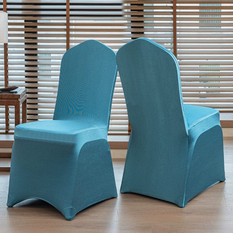High-end satin bow chair cover for hotel, wedding, and banquet events featuring elegant design and luxurious fabric.