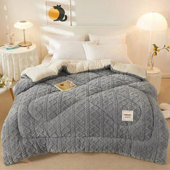 High End Thickened Winter Warm Blankets for Beds Artificial Lamb Cashmere Weighted Blanket Thicker Warmth Duvet Quilt Comforter - SHOWLU FASHION STORE