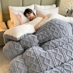 High End Thickened Winter Warm Blankets for Beds Artificial Lamb Cashmere Weighted Blanket Thicker Warmth Duvet Quilt Comforter - SHOWLU FASHION STORE
