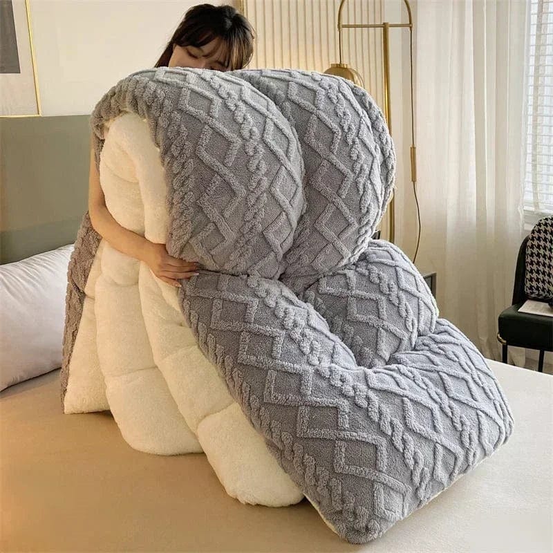 Artificial lamb cashmere weighted blanket by SHOWLU FASHION STORE, thick winter duvet quilt for cozy warmth and comfort.