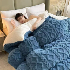 High End Thickened Winter Warm Blankets for Beds Artificial Lamb Cashmere Weighted Blanket Thicker Warmth Duvet Quilt Comforter - SHOWLU FASHION STORE
