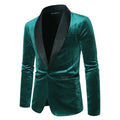 Men's luxury gold velvet blazer by SHOWLU FASHION, single-button, loose fit, suitable for wedding and formal occasions.