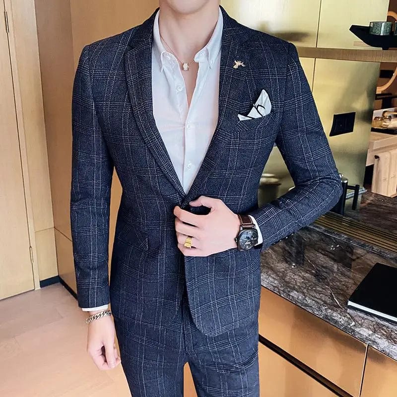 Slim fit men's business suit and trousers by SHOWLU, stylish 2-piece set ideal for formal and smart casual occasions.