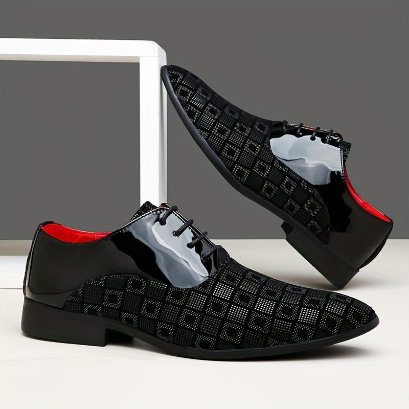 SHOWLU Men's casual microfiber leather low top lace-up shoes, stylish and comfortable for everyday wear.