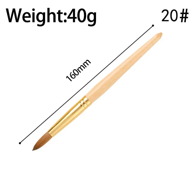 SeeJoy Kolinsky acrylic nail brush with gold copper handle, featuring 100% pure Kolinsky hair for professional nail art application.