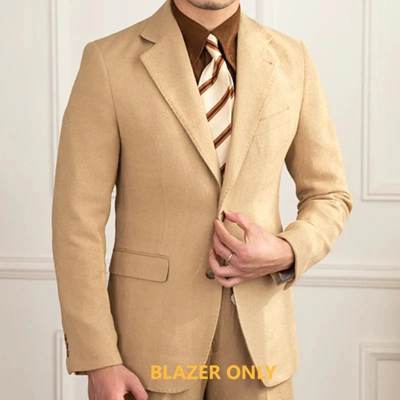 NSTOPOS men's slim fit 3-piece solid color business suit, formal tuxedo, suitable for office, work, or special occasions.